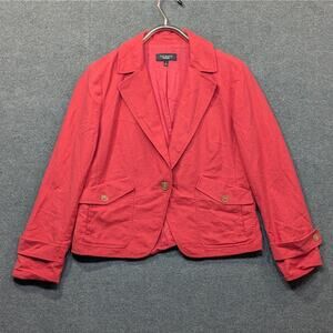 Talbots Blazer Jacket Womens 14 Linen Blend Professional Office Career Lined